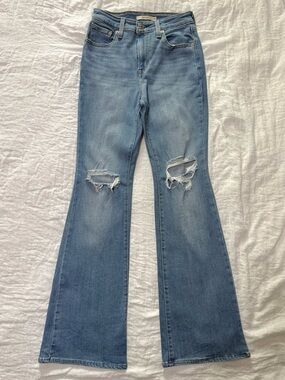 Levi’s 726 Flare Jeans Size 26 Distressed Light Wash High Rise Y2K